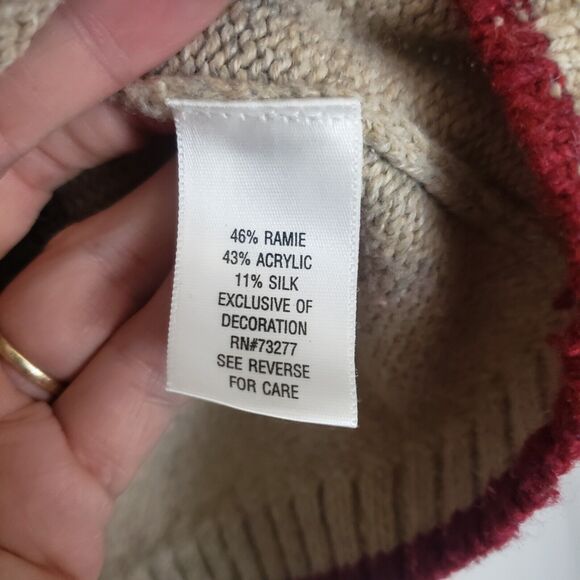 Croft & Barrow Bird Embroidered Full Zip Cardigan Cottagecore Ramie Silk XL‎ - Picture 9 of 13